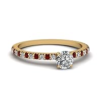 Choose Your Gemstone Customers Also Viewed yellow gold plated Round Shape Petite Engagement Rings Affordable high quality for your Girlfriend, Wife, Partner Wedding US Size 4 to 12