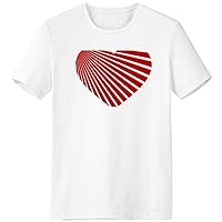 Valentine's Day Red Heart Shaped T-Shirt Workwear Pocket Short Sleeve Sport Clothing