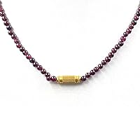 | Red Garnet Smooth Roundel Beads Necklace- 3mm Garnet Beads Handmade Necklace for Women- Garnet Beaded Necklace for Bridesmaid Gift