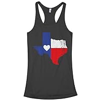 Threadrock Women's Texas State Flag with Heart Racerback Tank Top
