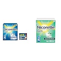 Nicorette 2mg Gum 160ct White Ice Mint + Spearmint Burst Flavored 160ct + Advil Dual Action 2ct