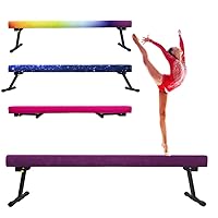 6FT Adjustable&Foldable Gymnastics Balance Beam,Home Gym Equipment,Easy Assembling and Storage,No Tool Require,for Kids Children Girls Training Ages 3-12