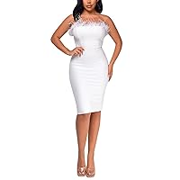 Sundresses for Women Plus Size Maxi,Sleek and Flowing Chiffon One Shoulder Bodycon Dress with Open Back and Flu