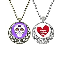 Flower-Shaped Purple Eyes l Culture Illustration Pendant Necklace Mens Womens Valentine Chain