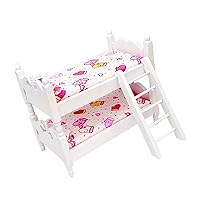Toy 1Pc Mini Lovely Bunk Bed Model Dollhouse Furniture Dollhouse Decoration Doll House Accessory Miniature Bed for Dollhouse, Glove Pattern