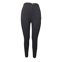 Women's Solid Skinny Pants Business Casual Stretch Pull On Work Leggings Tight Elastic Trousers with Back Pockets