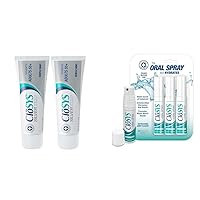 CloSYS Silver Fluoride Toothpaste for Adults 55+ (2-Pack) & CloSYS Oral Breath Spray (3-Count) Bundle