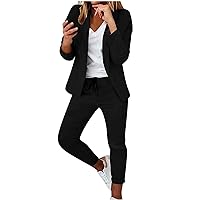 Pants Suits for Women Dressy 2 Piece Casual Open Front Blazer and Pant Set Wedding Prom Work Business Solid Suit