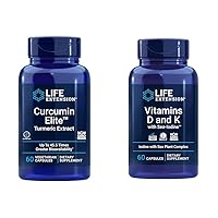 Life Extension Curcumin Elite Turmeric Extract, Promotes a Healthy inflammatory Response & Vitamins D and K with Sea-Iodine, Vitamin D3, Vitamin K1 and K2