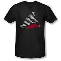 Jaws - Mens Dorsal Text V-Neck T-Shirt