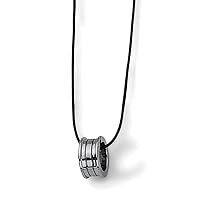 Tungsten Leather cord Lobster Claw Closure Polished Corded Necklace 18 Inch Jewelry for Women