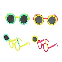 BESTOYARD 4pcs Child Party Facors Eyewear Funny Party Wedding Ceremony Decorations Out Door Decor Round Glasses Carnival Women Party Sun Glasses Kids Glasses Beach Sunglasses Miss