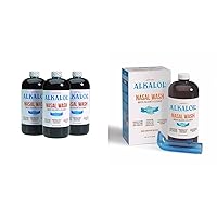 Alkalol Solution Original Nasal Wash, 3 Count -16 fl oz, 16 fl oz (Pack of 3) & - A Natural Soothing Nasal Wash, Menthol, 2 Piece Set 1 Count