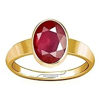 12.25-12.50 Carat Ruby Manik Manikya Gemstone Panchdhatu Adjustable Plain Design Ring for Men & Women