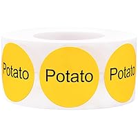 Potato Deli Labels 1 Inch Round Circle Dots 500 Total Stickers