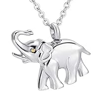 misyou Urn Necklaces 12 Birthstone Memorial Ash Pendant Stainless Steel Keepsake Cremation Ashes Jewelry Cute Elephant