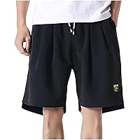 Men's Summer Casual Shorts Fashion Classic Solid Color Twill Relaxed Fit Drawstring Pocket Plus Size Short Pants