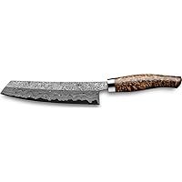 Nesmuk cook's knife Damascus with Cutting Position Maserb Irke,Karelian Birch Burl,Blade: 180 mm