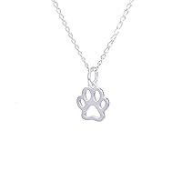 jewellerybox Sterling Silver Pawprint Outline Necklace 14-22 Inches