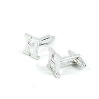 Cufflinks Cuff Links Fashion Mens Boys Jewelry Wedding Party Favors Gift WPR002 Shinning Silver Letter H