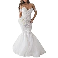 Beach Sweetheart Neckline Lace up Corset Bridal Ball Gowns Train Mermaid Wedding Dresses for Bride Plus Size