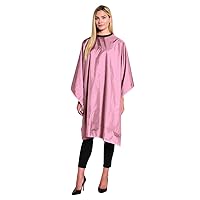 Betty Dain Reversi Reversible Coloring/Styling Cape, Two-Sided Cape, Black Side Has Chemical Proof Finish for Processing, Snap Closure at Neck, 50 x 60 Inches, Rose