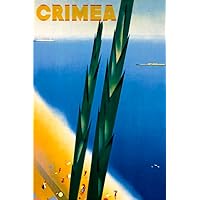 TopVintagePosters Crimea Beach Ocean View Summer Tourism Travel Vintage Poster Reproduction (20” X 30” Image Size Paper)