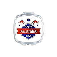 Happy Australia Day Ostrich and Star Illustration Mirror Portable Compact Pocket Makeup Double Sided Glass