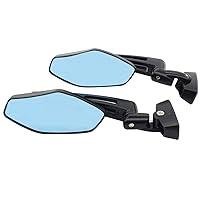 NewYall Pair Black Racing Rear view Mirror Double Adjustment Sport Bike Side Mirror for Kawasaki for Suzuki for Honda CBR 250 600 929 954 1000 GSXR 600 750 1000 SV 650S 1000S ZX6R ZX9R