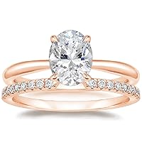Moissanite Engagement Ring, Sterling Silver, Oval Cut, 3 Carat, Size 3-12