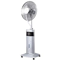 Fans,Air Cooler Pedestal Tower Fan Misting Fan with Oscillating Cooling Mist Led Display Silent Negative Ion Humidifier Remote Control for Home Office Mobile Atomization Fan/Silver
