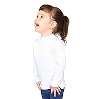 Lilax Girls' Basic Long Sleeve Mock Turtleneck Cotton T-Shirt