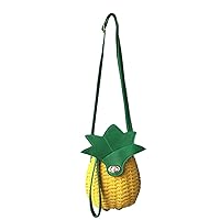 TONWHAR Womens Girls' Cute Pineapple Straw Straw Handbag Casual Purse Shoulder Bag Crossbody Straw Handbag