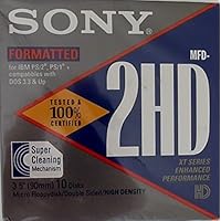 Sony 10mfd2hdlf 2hd 3.5-inch Ibm Formatted Floppy Disks (10-pack)