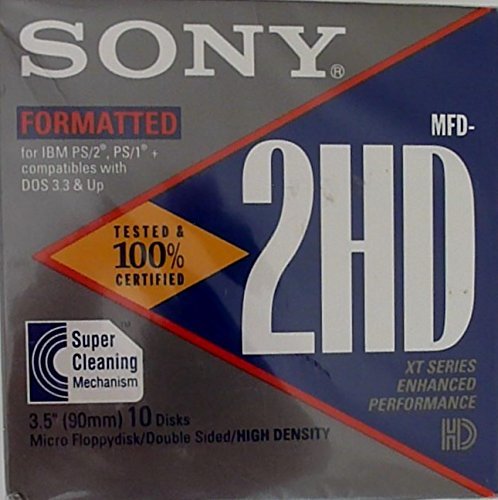 Sony 10mfd2hdlf 2hd 3.5-inch Ibm Formatted Floppy Disks (10-pack)