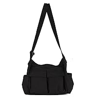 Messenger Bags,Canvas Shoulder Tote Bags with Multiple Pockets,Large Hobo Crossbody Bag for Women and Men