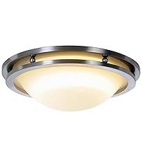 Monument 617612 Contemporary Flush Mount Ceiling Fixture, Brushed Nickel, 13-7/8 In.