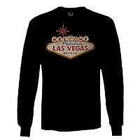 Graphic Souvenir Signs Welcome to LAS Vegas Vacations Nevada Long Sleeve Men's
