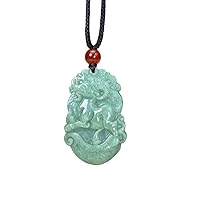 Real Natural Garde A Green Jadeite Jade Goat Pendant, Chinese Zodiac Year of Sheep Lamb Charm Necklace, Personalized Engraved Named, Jadeite Jewelry Gift Men Women