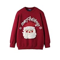 Autumn and Winter Christmas Street Santa Claus Sweater for Couple Costume Loose Style Knitwear Sweater-