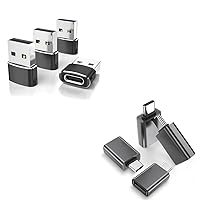 Elebase 4 Pack USB to USB C Adapter and 4 Pack USB C to USB Adapter for Apple Watch Ultra iWatch 8 7,iPhone 15 14 13 12 Pro Max Plus,Airpods,iPad 9 10 Air 5 Mini 6,Car,Samsung Galaxy S23 S22