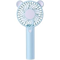 Portable Fans USB Portable Fans, Handheld Fan with Vanity Lights, Rechargeable Electric Fan, Portable Persona (Color : Pink) Personal Fans (Color : Blue)