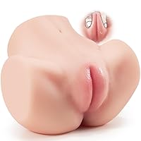 4.1 LB Pussy Ass Male Masturbator with Virgin Tight Labia, 2 Hole Realistic Male Masturbator with Strong Suction Channel, Goyha Pocket Pussy Sex Toy for Men Masturbation.