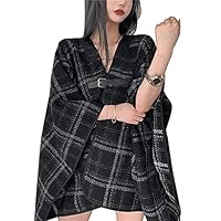 Women's trendy ins temperament private clothing cape coat women's spring, autumn and winter 2021 new Korean plaid woolen casual fashion jacket