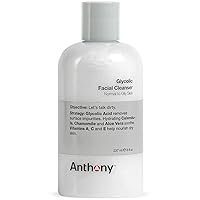 Glycolic Facial Cleanser for Men – Daily Cleansing Face Wash and Shave Prep – Hydrating, Exfoliating, and Gentle on Sensitive Skin – Non-foaming, 8 Fl. Oz Anthony Glycolic Facial Cleanser for Men – Daily Cleansing Face Wash and Shave Prep – Hydrating, Exfoliating, and Gentle on Sensitive Skin – Non-foaming, 8 Fl. Oz
