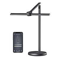 Smart Desk Lamp with APP Control,Eye-Caring Auto-Dimming Led Desk Lamp,3 Color Temperature, Works with Alexa&Google Assistant, Study Lamp with Clock, Desk Lamps for Home Office Reading,Studying