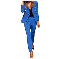 Dressy Pant Suits for Women Evening Party Wedding Guest 2 Piece Business Suit Elegant Professional Blazer Pants Sets