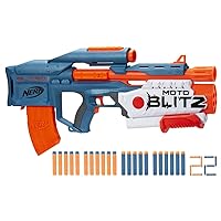 Nerf Elite 2.0 Motoblitz CS-10 Blaster, Motorised 10-Dart Blasting, Airblitz 6 Darts at Once, Clip, 22 Elite Darts
