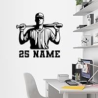 Baseball Decal Custom - Baseball Decals for Boys Room - Personalized Baseball Wall Decal - Baseball Decal Custom