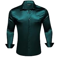 Mens Shirts Solid Long Sleeve Casual Business Slim Fit Male Blouses Tops